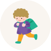 放課後来園する児童のイメージイラスト